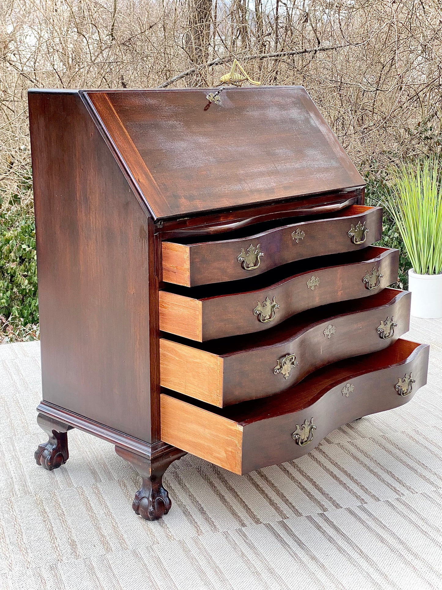 Vintage Mahogany Ball & Claw Footed Desk