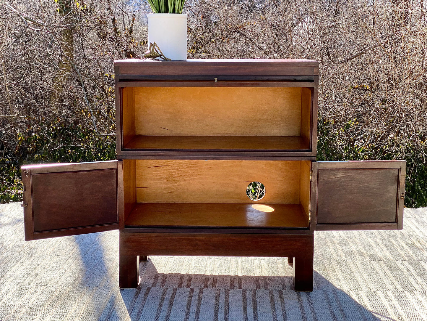 Vintage Mahogany 2 Stack Barrister Bookcase
