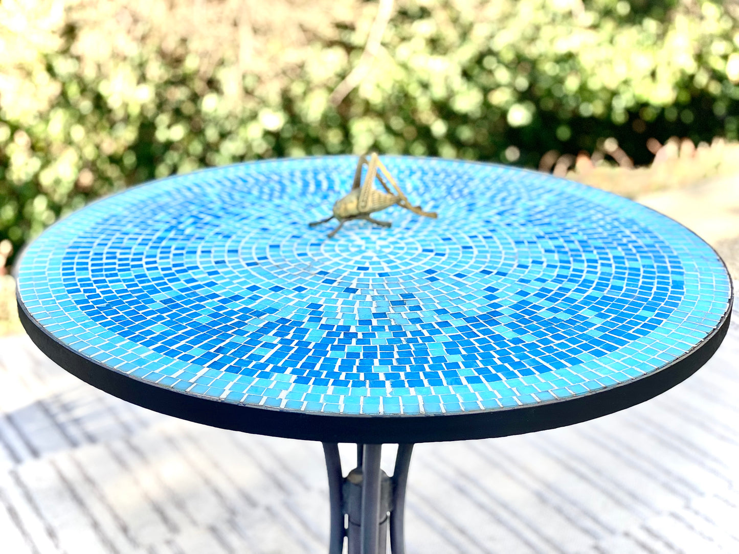 Vintage MCM Mosaic Tile Metal Table