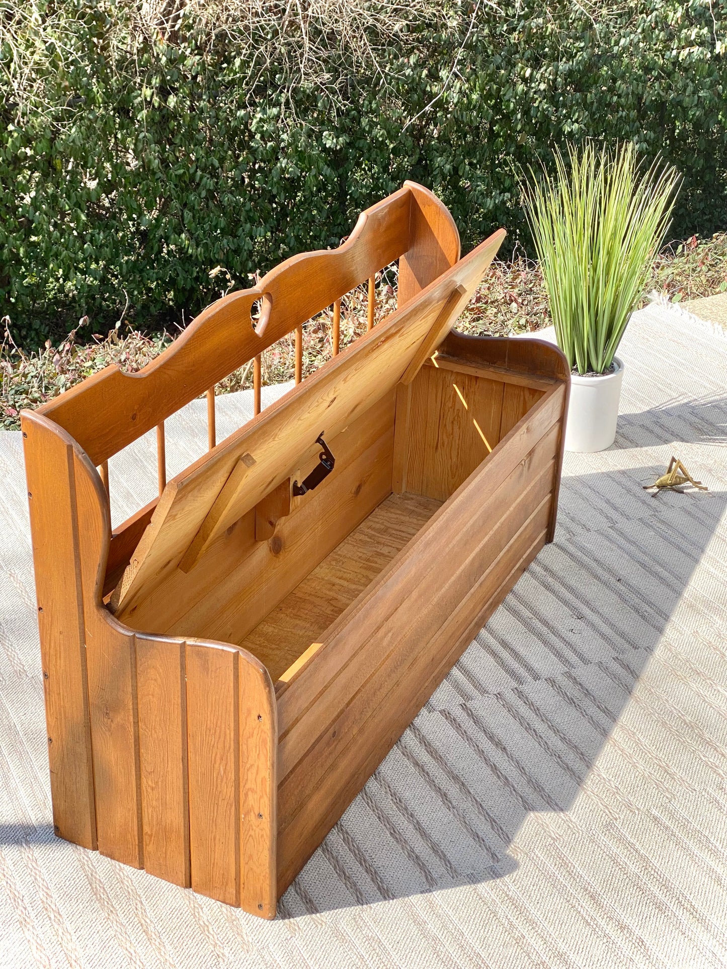Vintage Pine Storage Bench Toy Chest