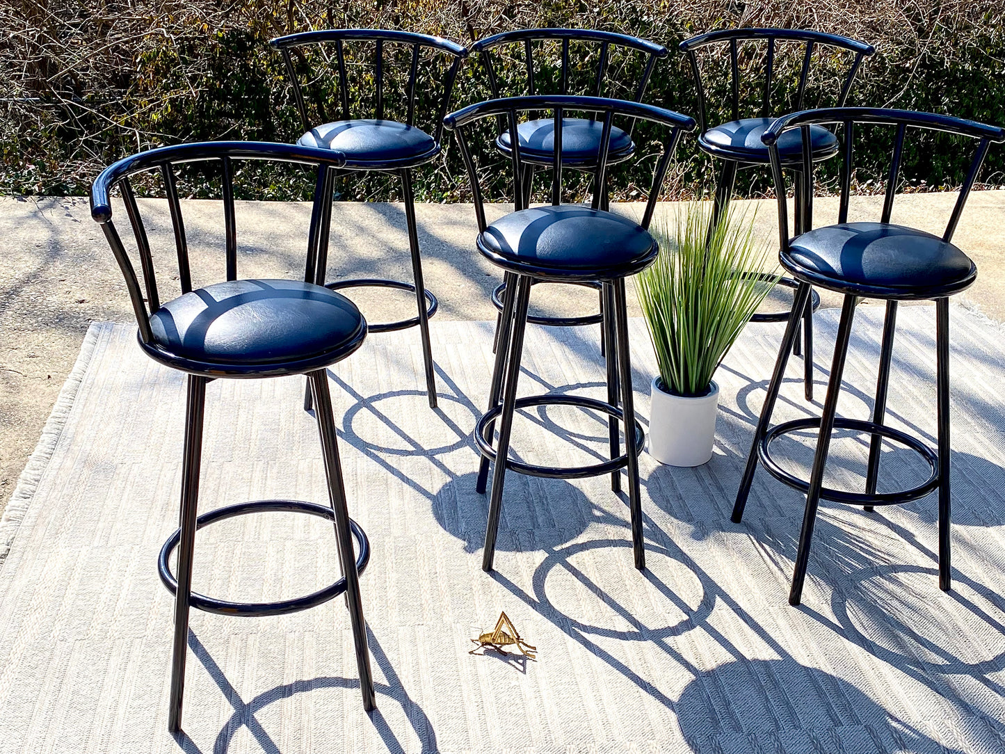 Set of 6 Modern Swivel Bar Stools