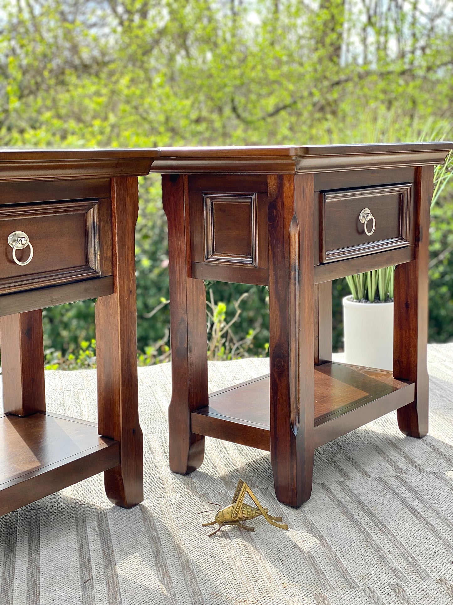 Pair of Contemporary Wooden Side Tables