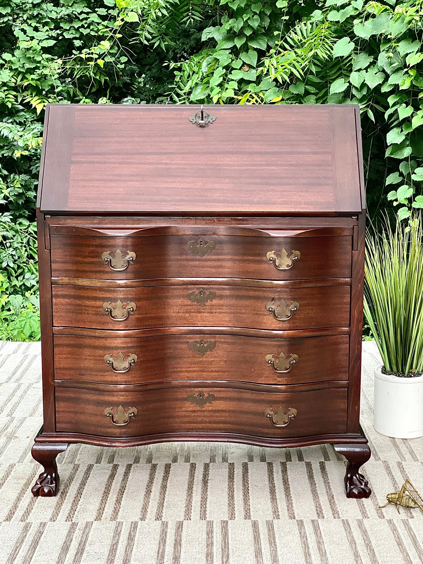 Vintage Wooden Mahogany Secretary Desk