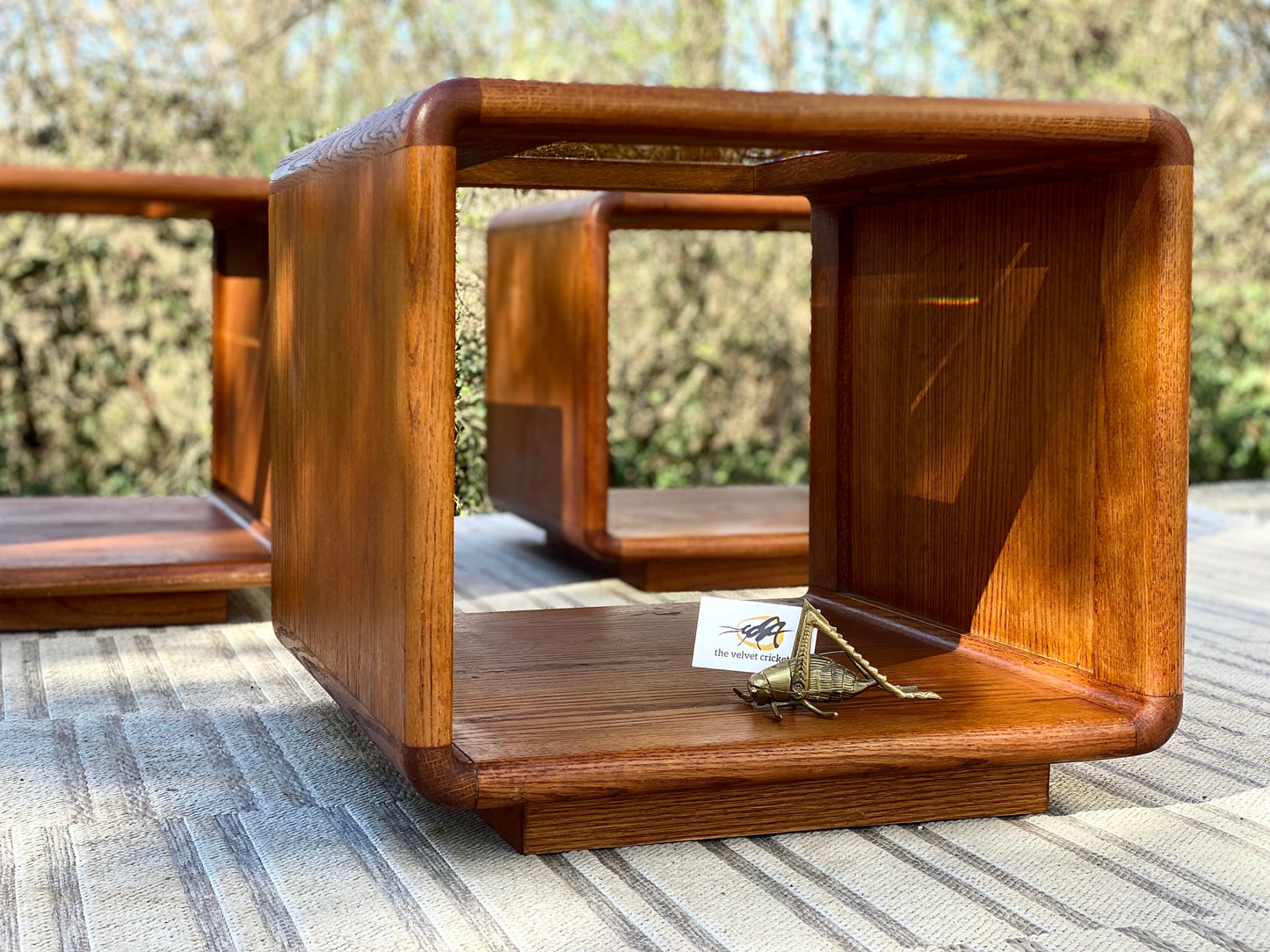 Vintage MCM Mid Century Oak Coffee & Side Tables