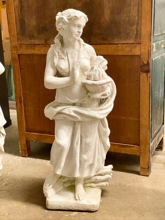 Antique Four Seasons Winter Goddess Concrete Garden Statue