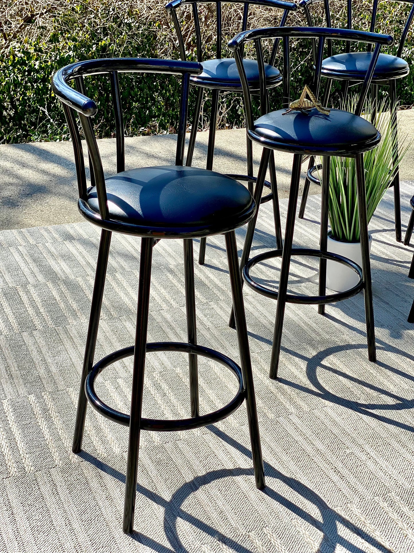 Set of 6 Modern Swivel Bar Stools