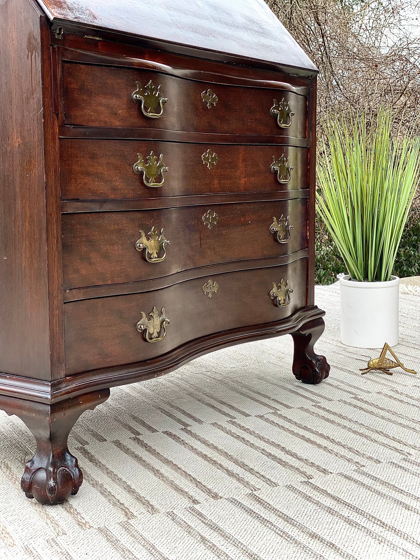 Vintage Mahogany Ball & Claw Footed Desk