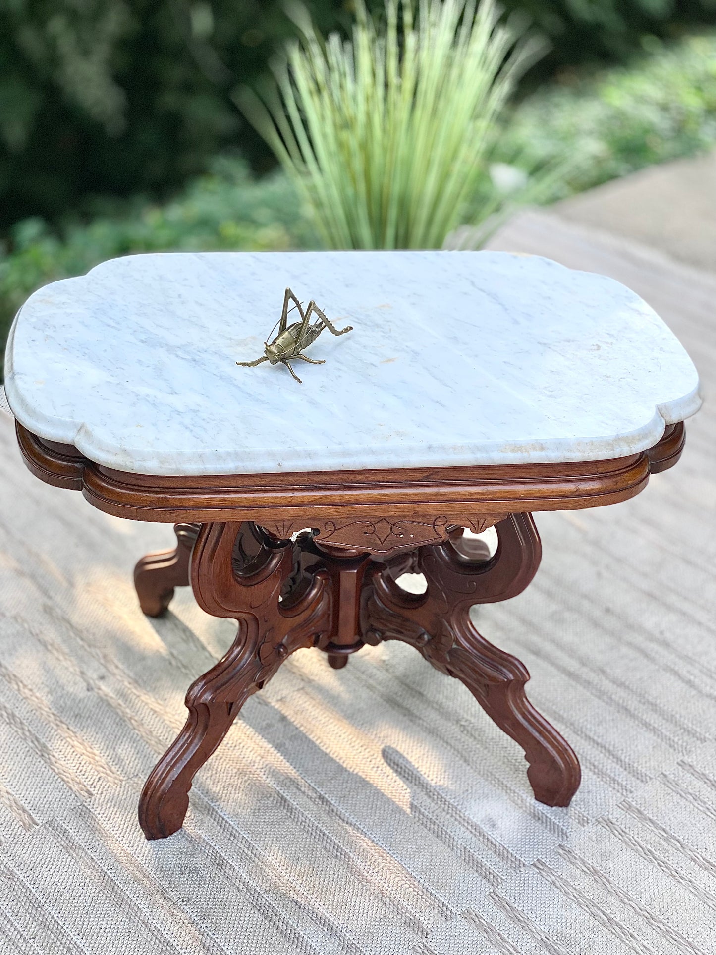 Vintage Marble Top Side Table