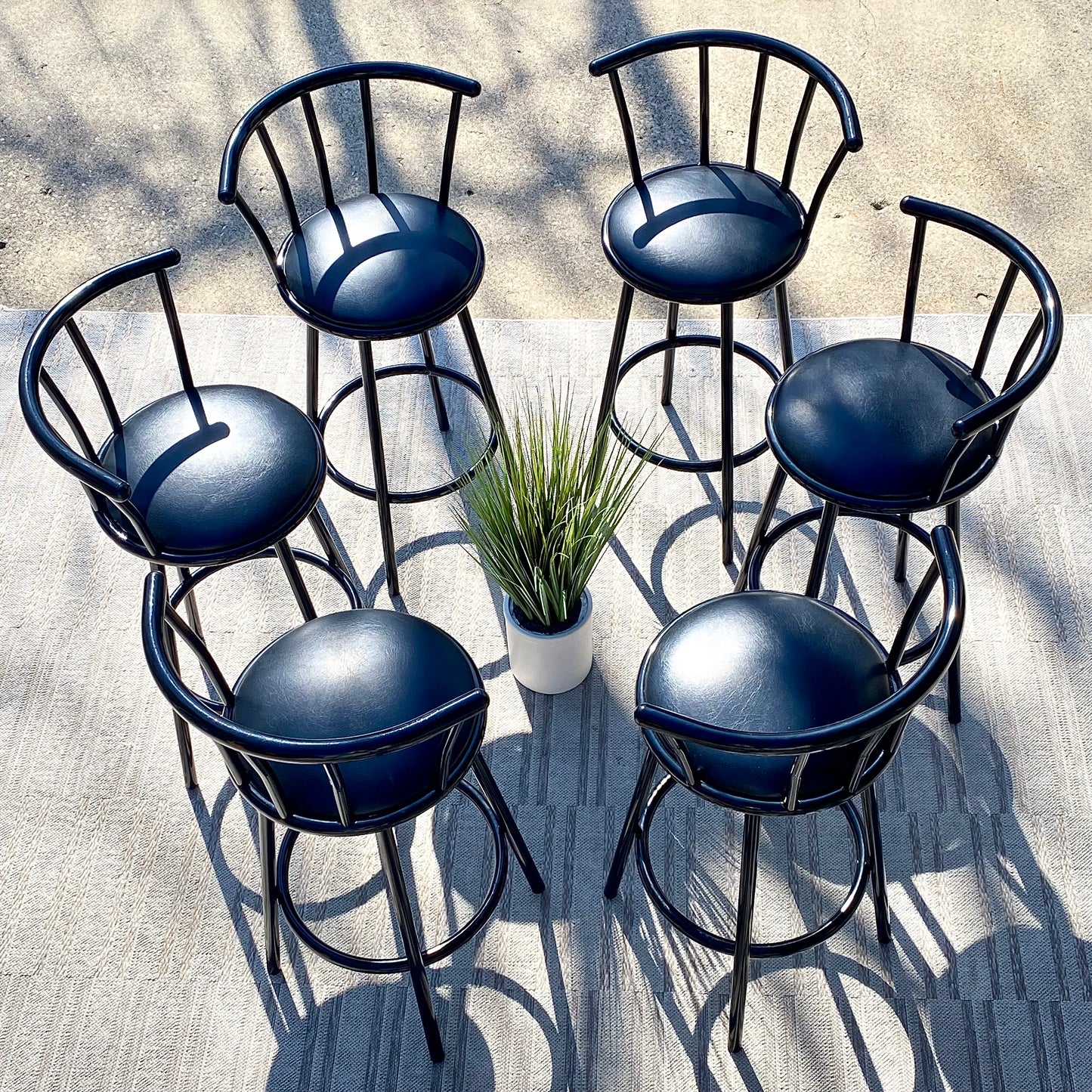 Set of 6 Modern Swivel Bar Stools