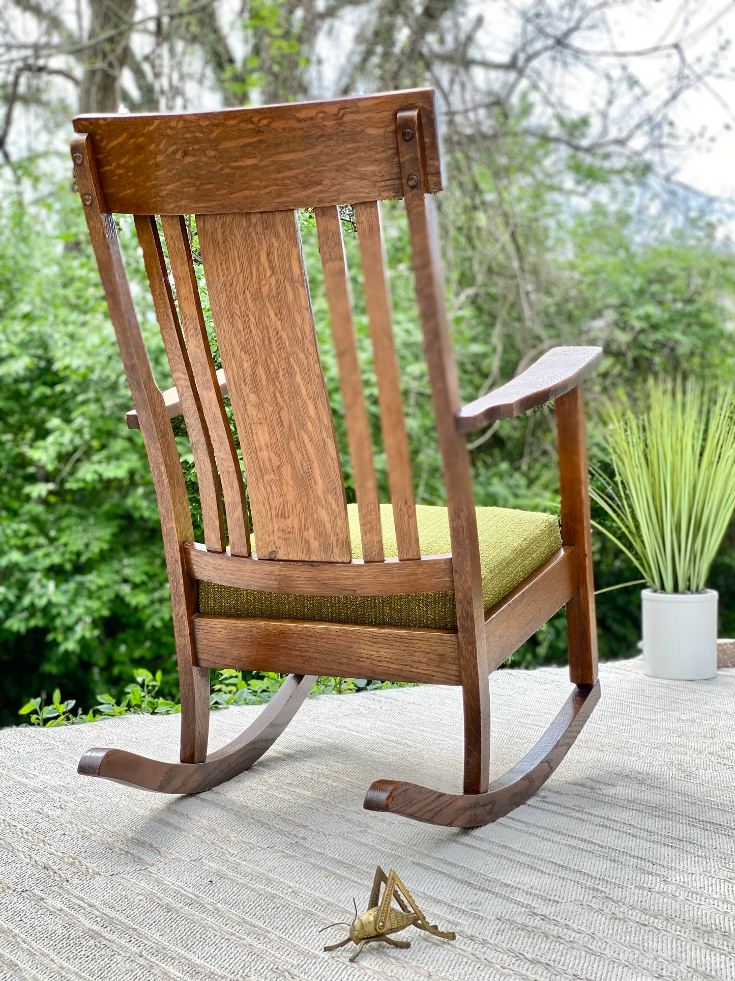 Vintage Arts & Crafts Oak Rocking Chair