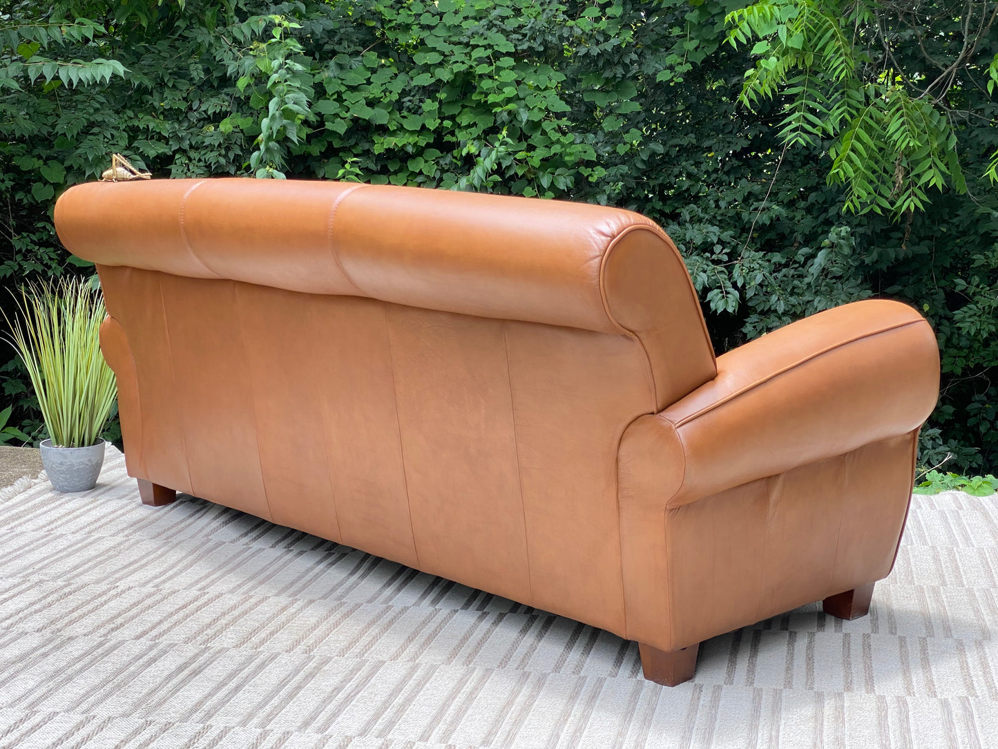 Nice Light Brown Tan Leather Sofa Couch