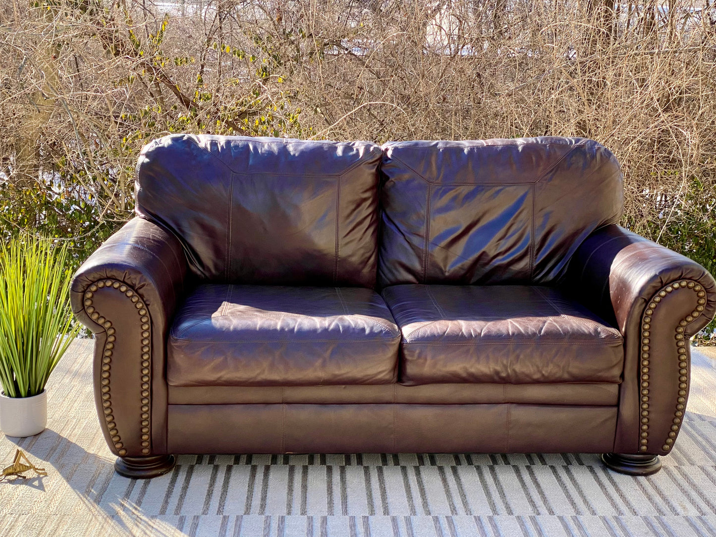 Nice Brown Leather Sofa Couch