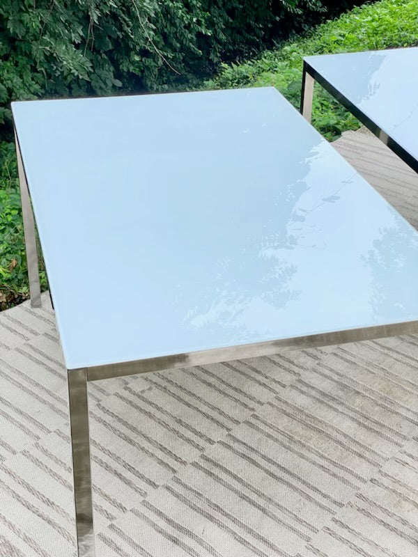 Glass & Chrome Dining Tables - 2 Available