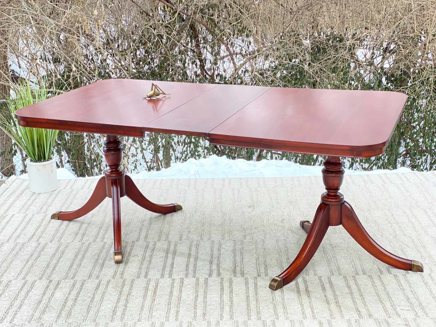 Vintage Mahogany Dining Table with Leaf