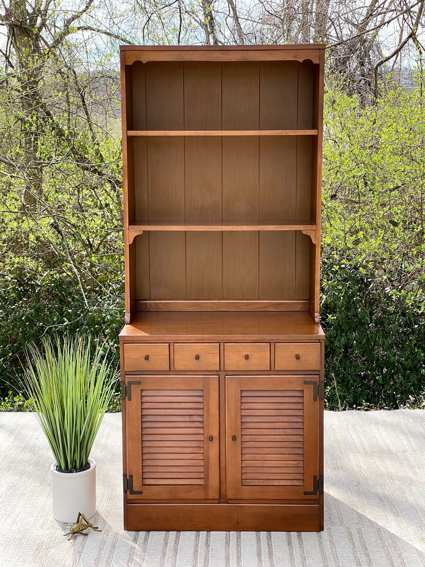 Vintage Wooden Pine Bookcase