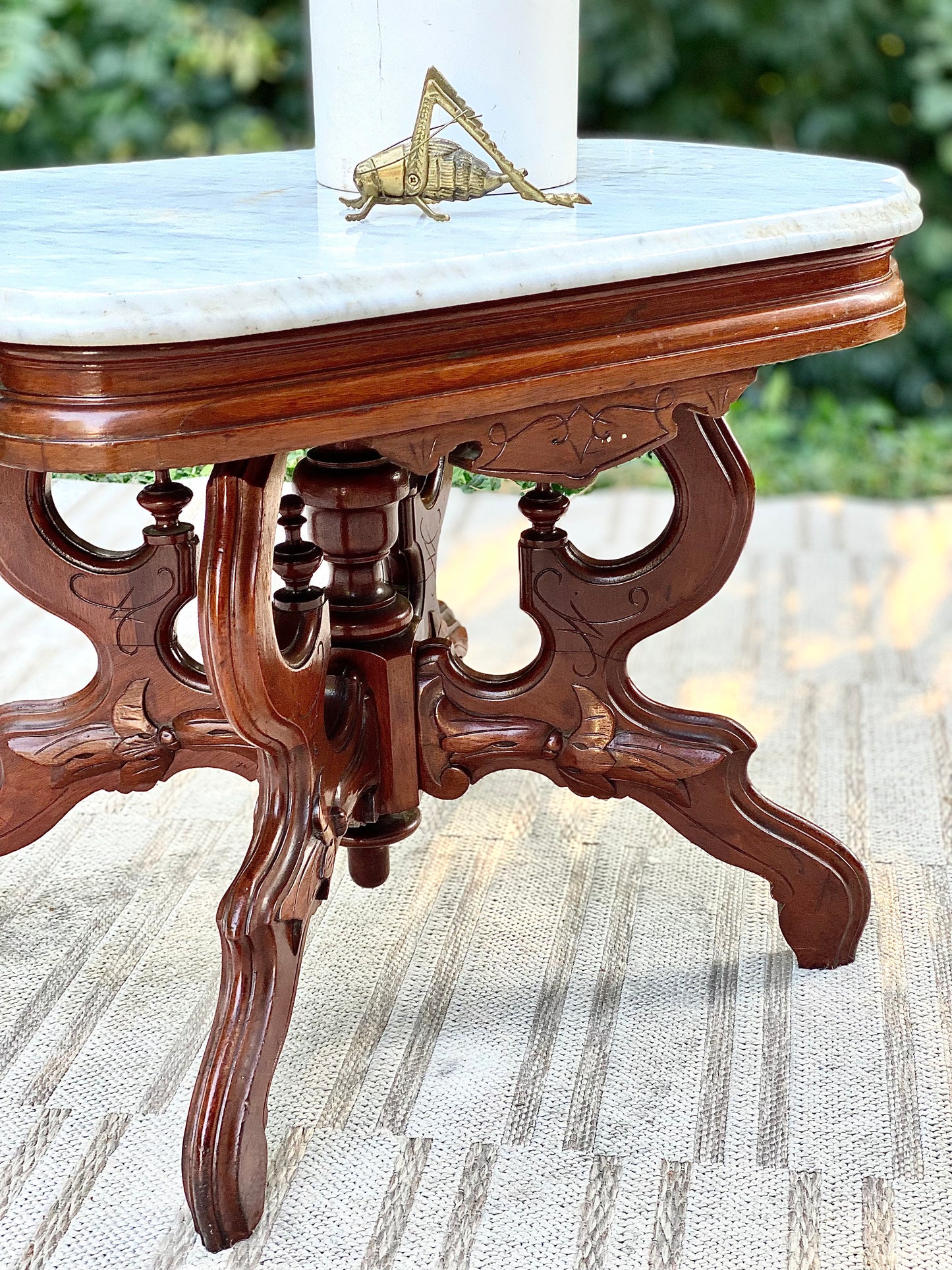 Vintage Marble Top Side Table