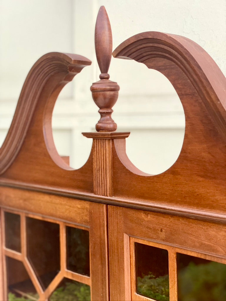 Vintage Wooden Secretary Hutch