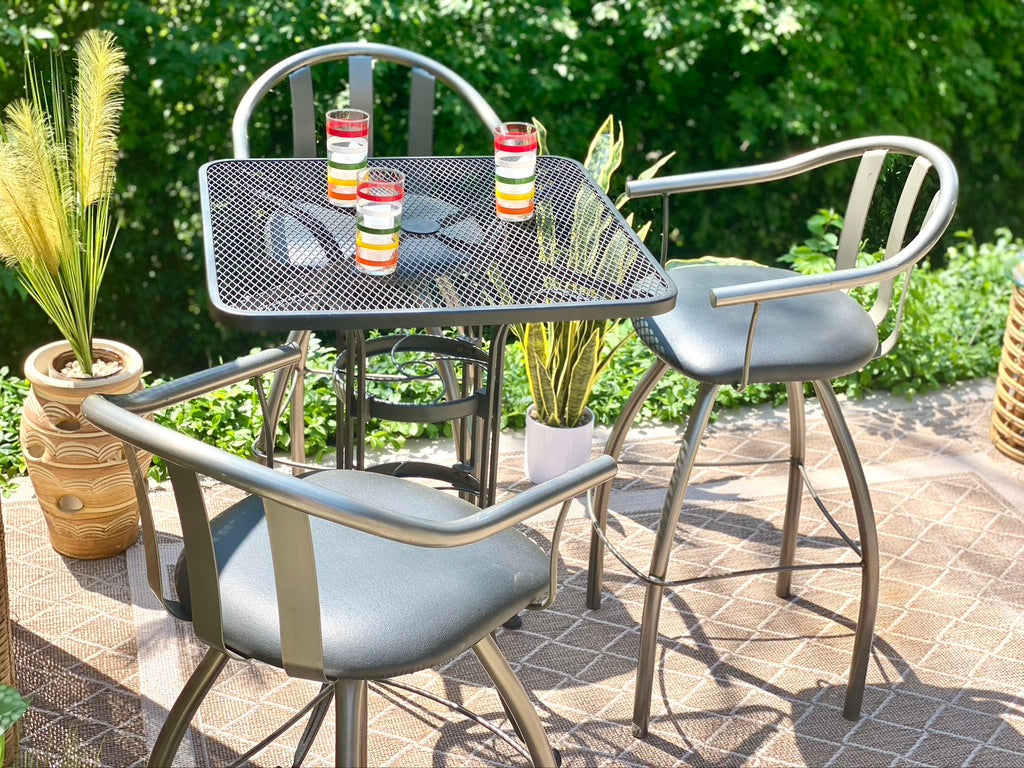 Modern 3 Piece Metal Bar Stool Set