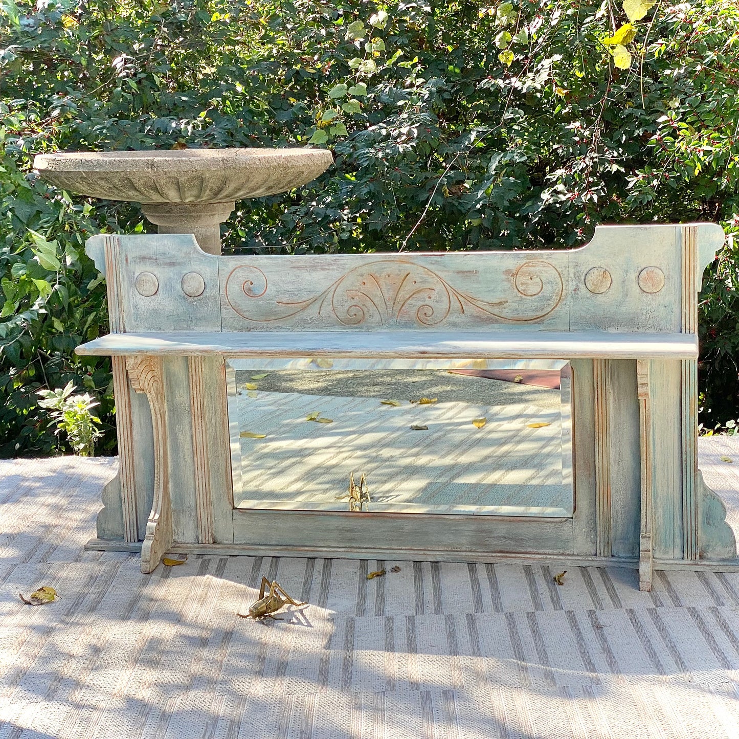 Large Vintage Painted Hallway Mirror