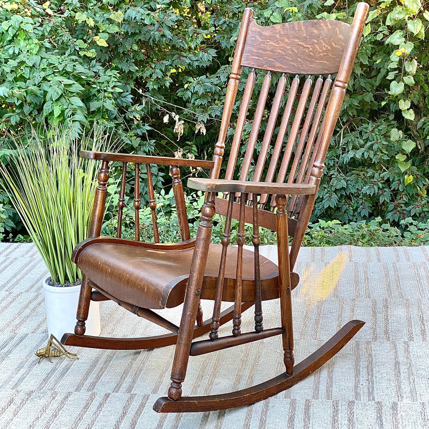 Vintage Arts & Crafts Wooden Rocking Chair