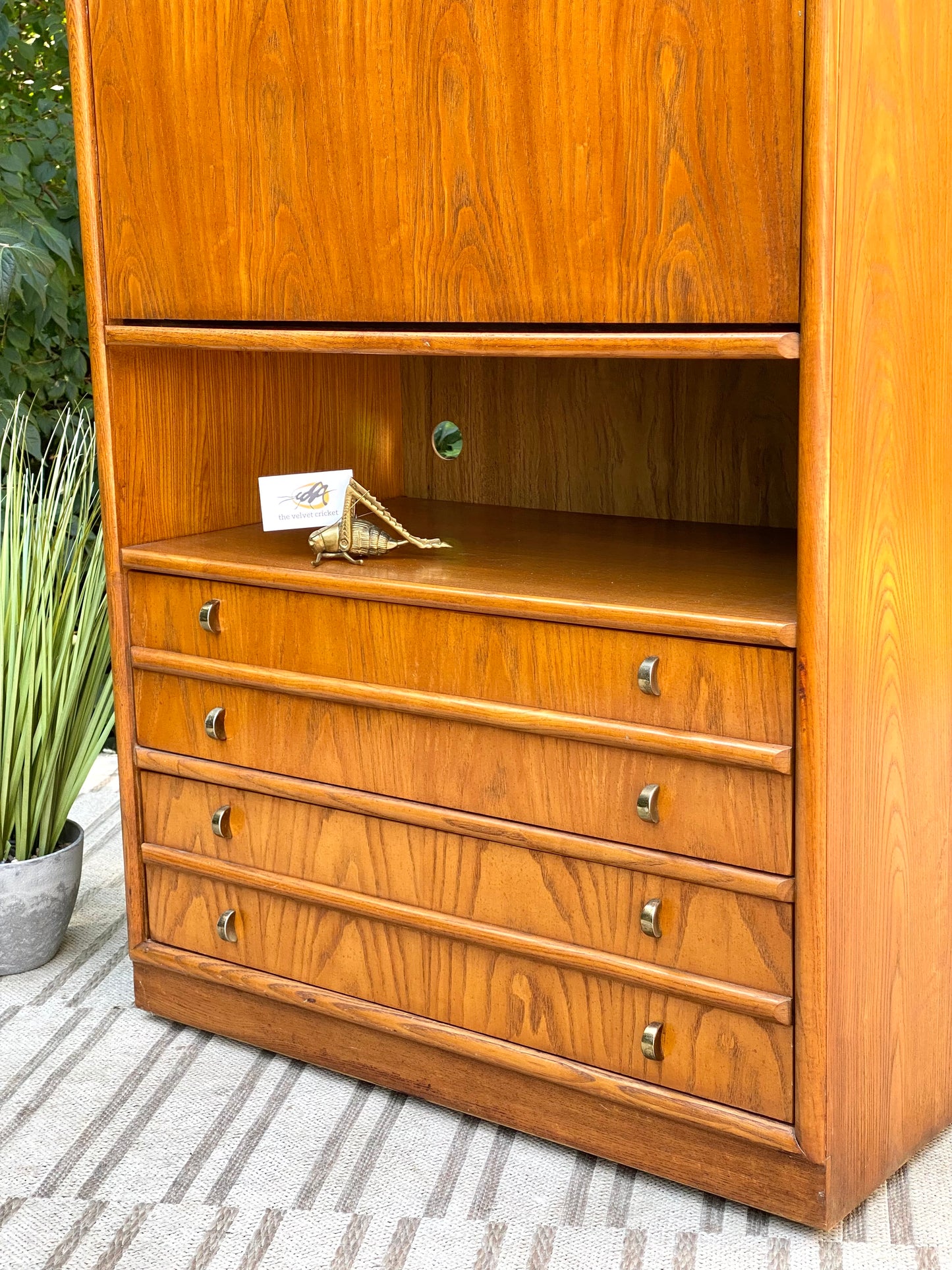 Vintage Thomasville Lighted Desk Cabinet