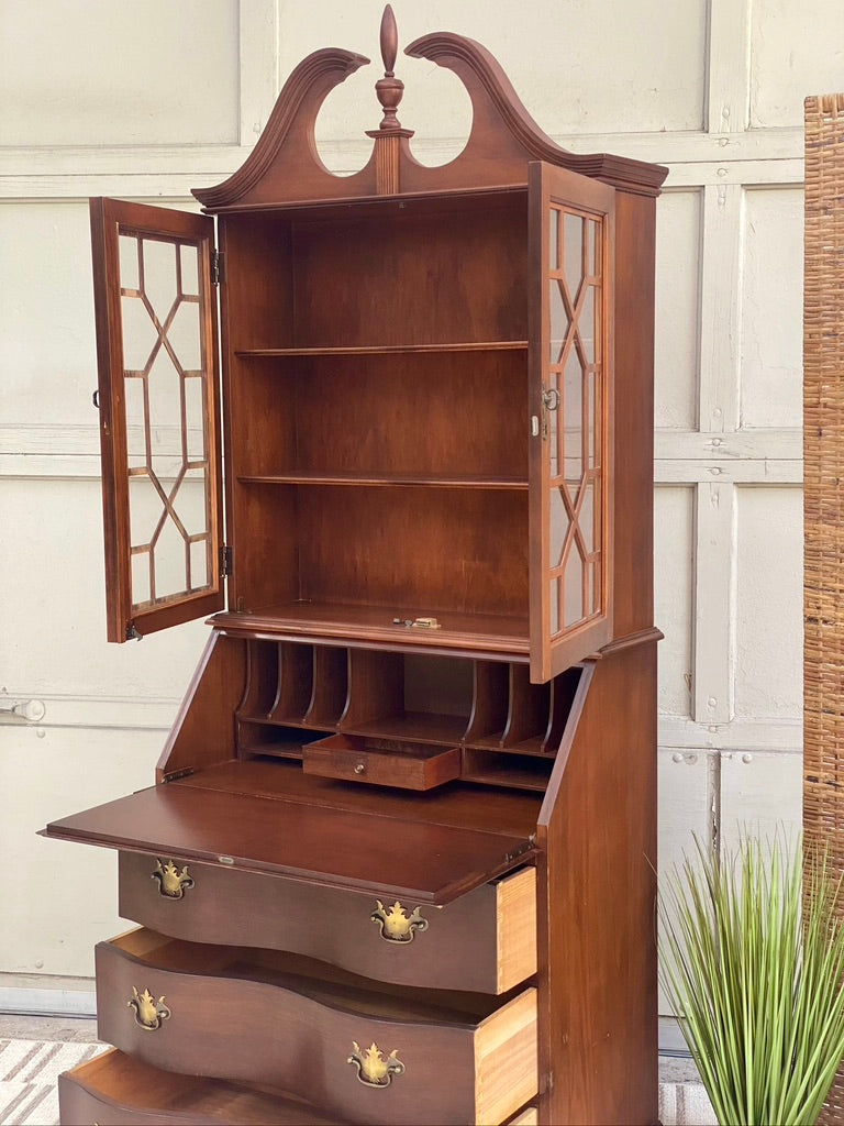 Vintage Wooden Secretary Hutch
