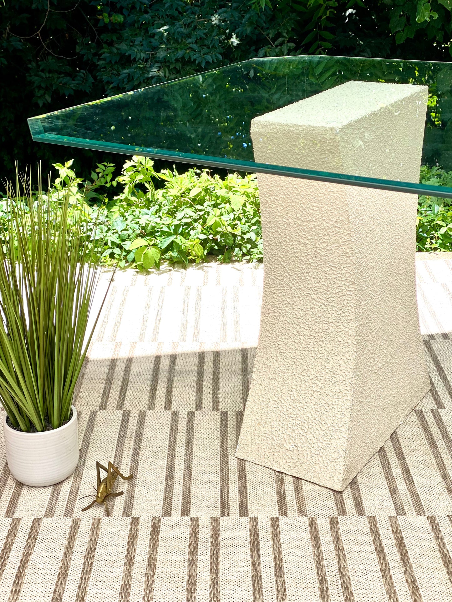 Retro Glass Pedestal Table