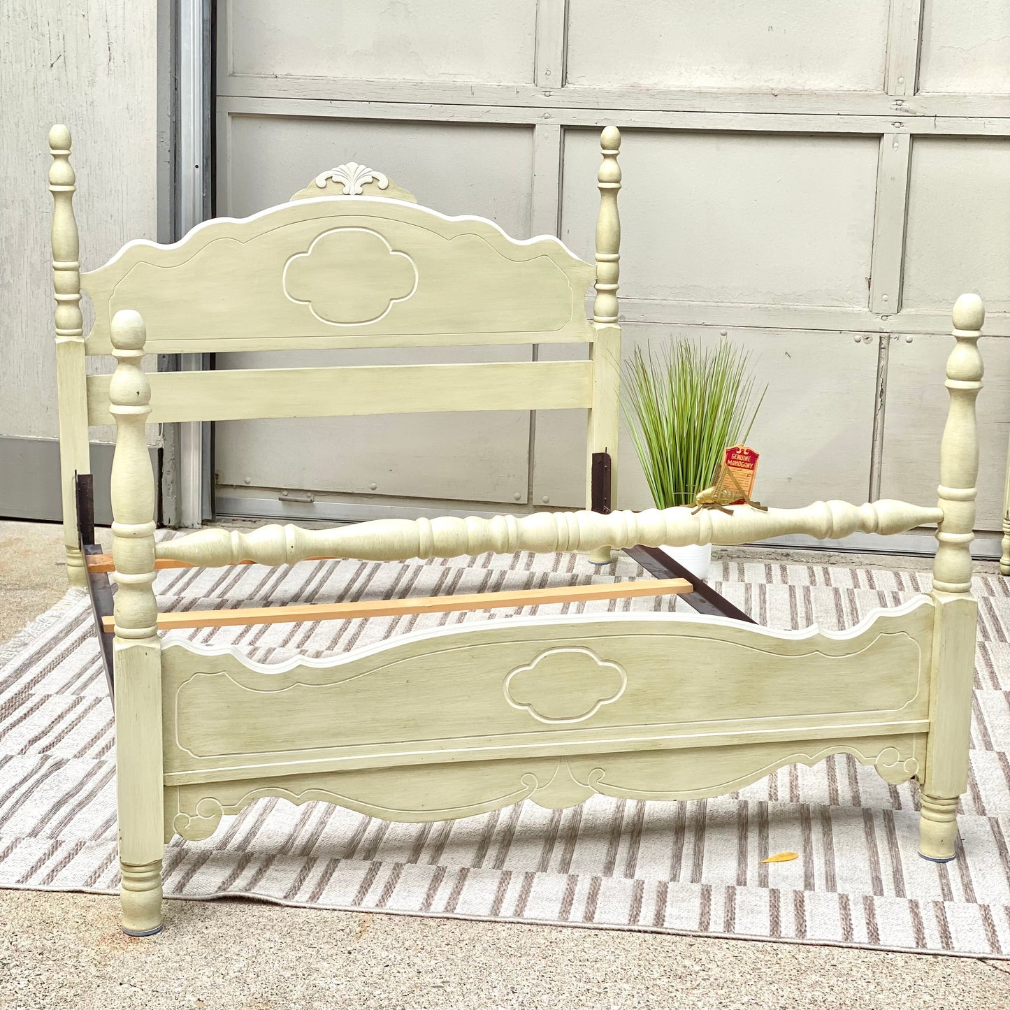 Vintage Mahogany Painted Bed Frame
