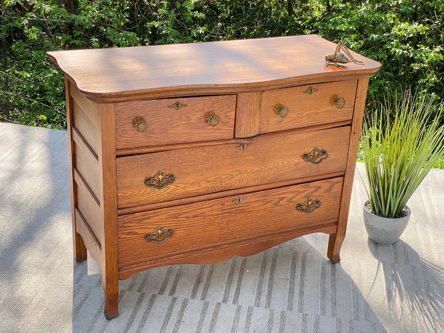 Vintage Oak 4 Drawer Dresser