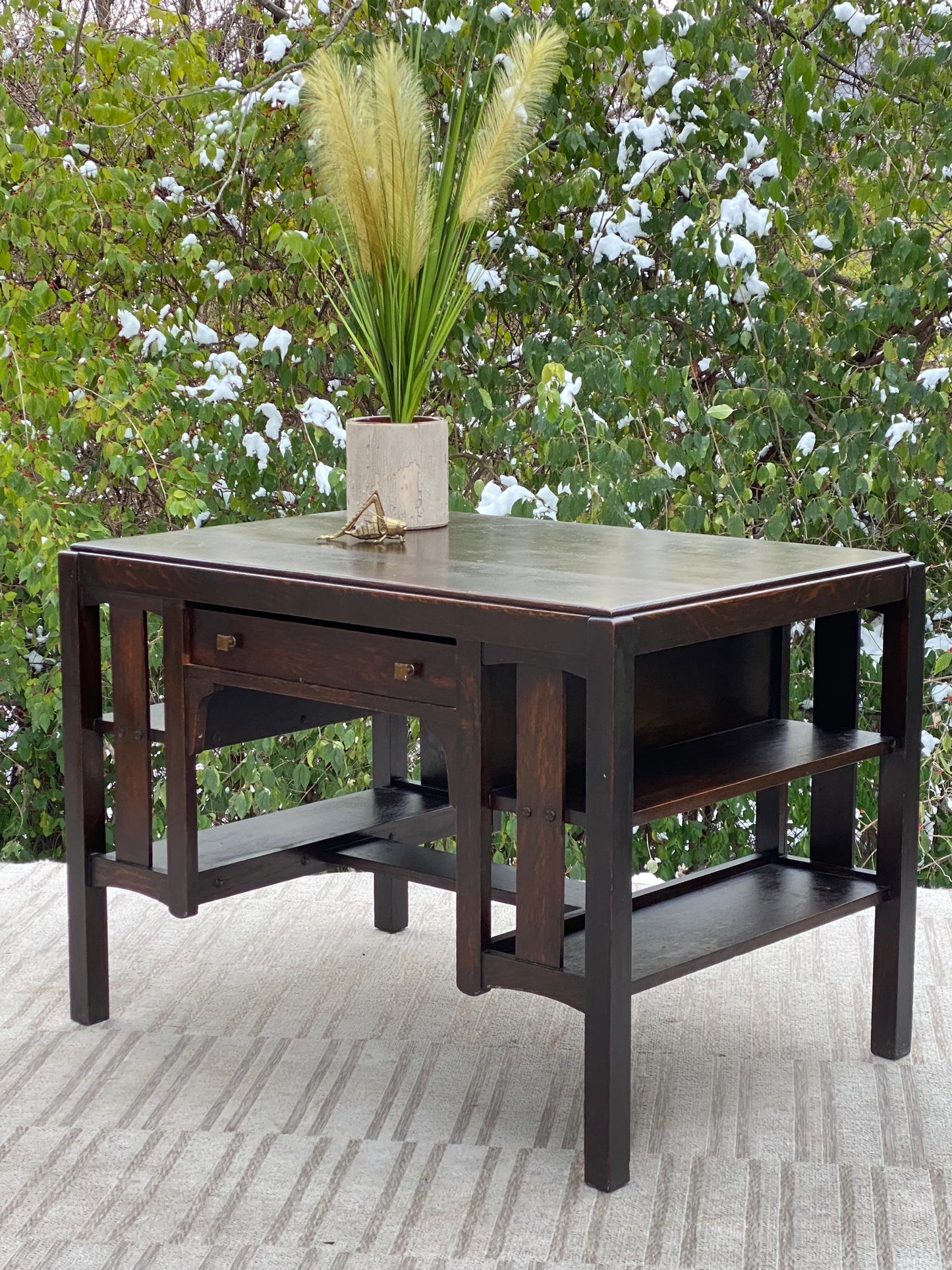 Vintage Art & Crafts Oak Mission Desk