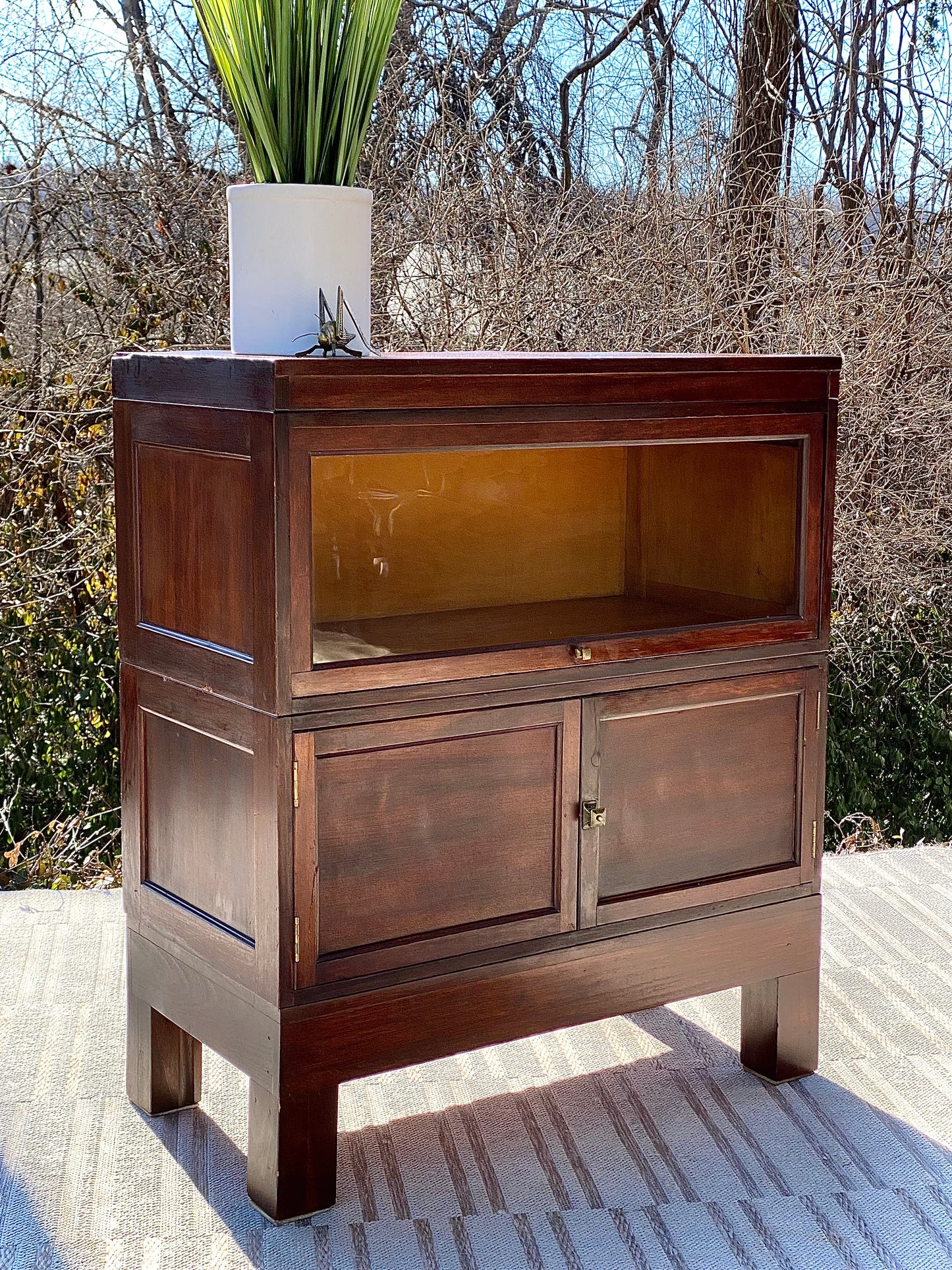 Vintage Mahogany 2 Stack Barrister Bookcase