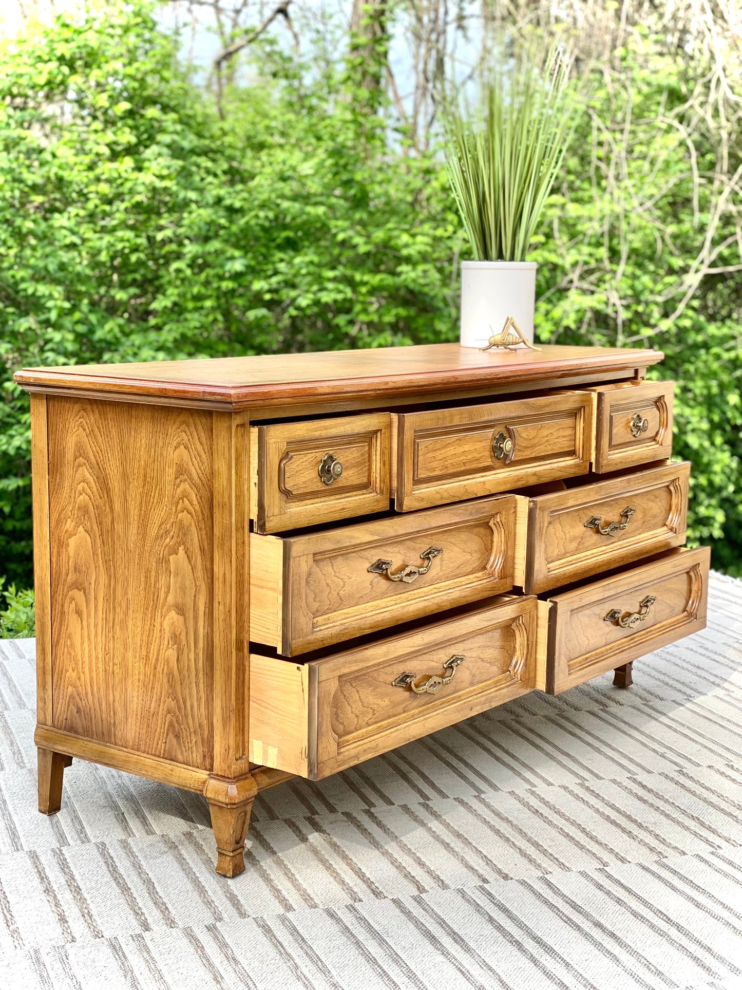 Vintage Thomasville Lowboy 7 Drawer Dresser