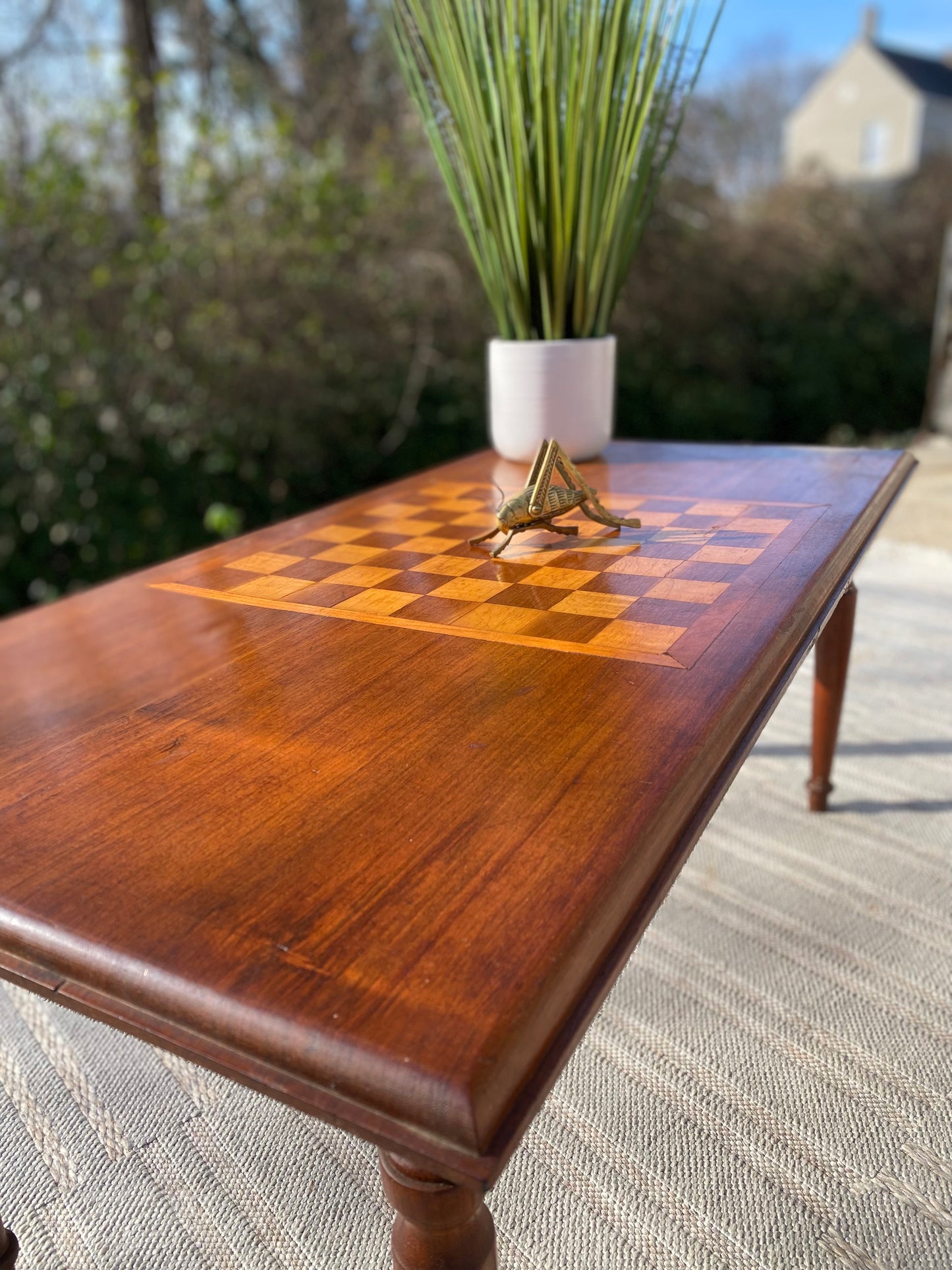 Vintage Wooden Folk Art Game Table