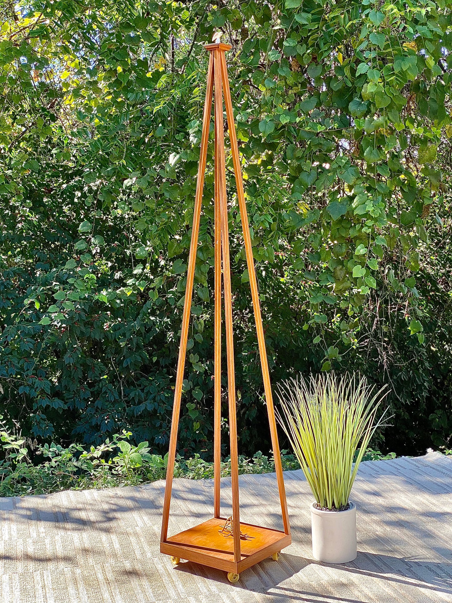 Vintage Wooden Pyramid Tower Plant Stand