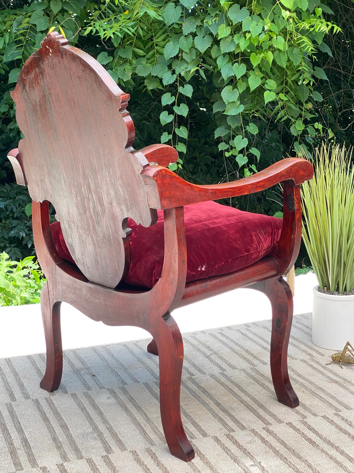 Vintage August Hausske North Wind Chicago Carved Bacchus Chair