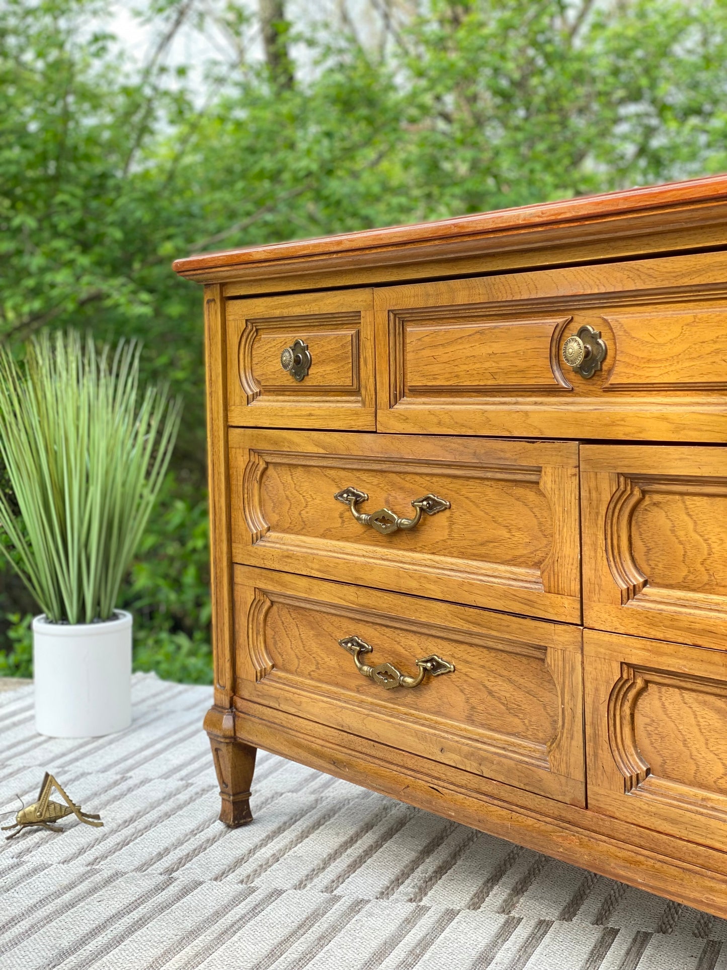 Vintage Thomasville Lowboy 7 Drawer Dresser