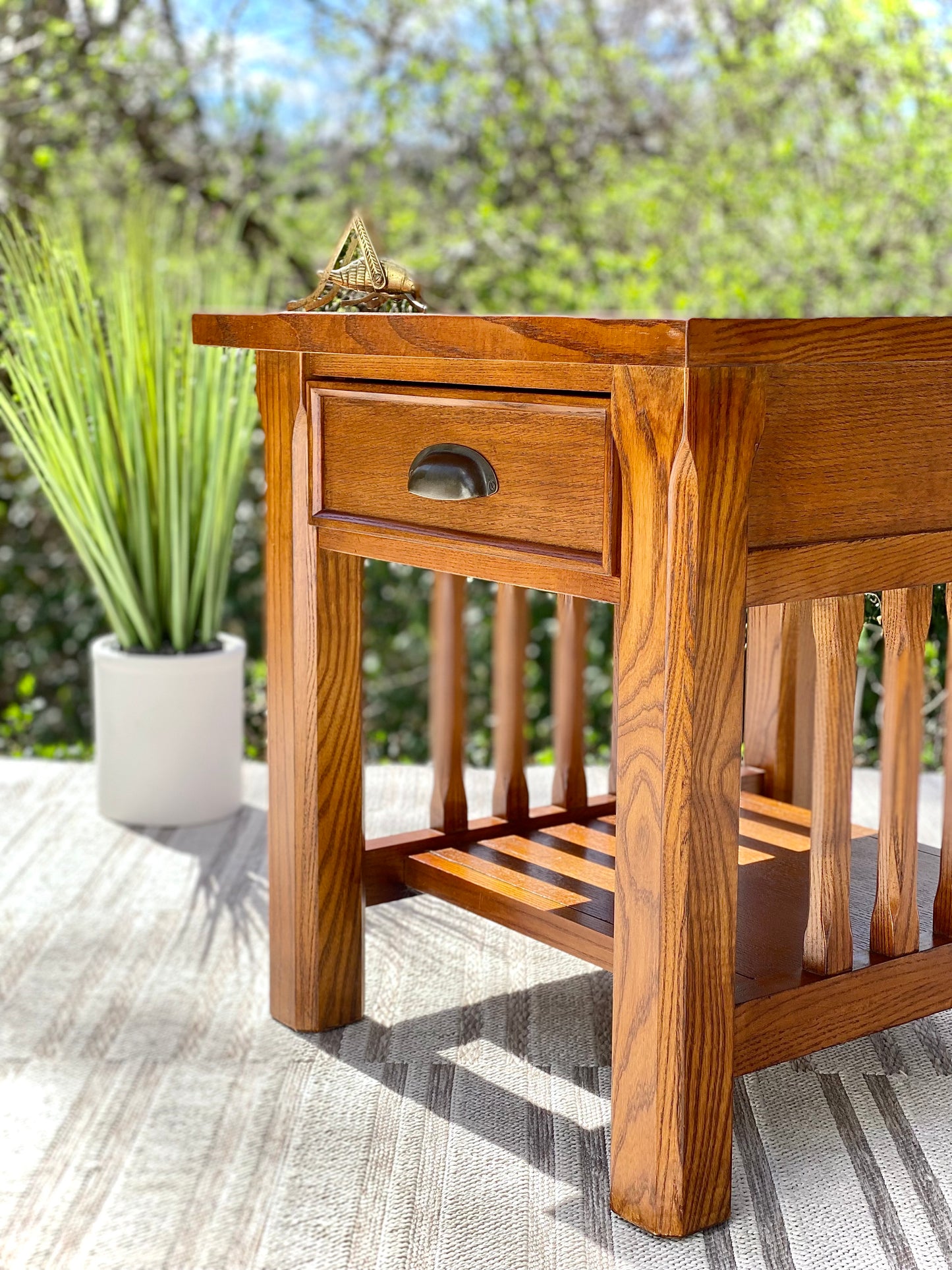 Arts & Crafts Style Wooden Side Table