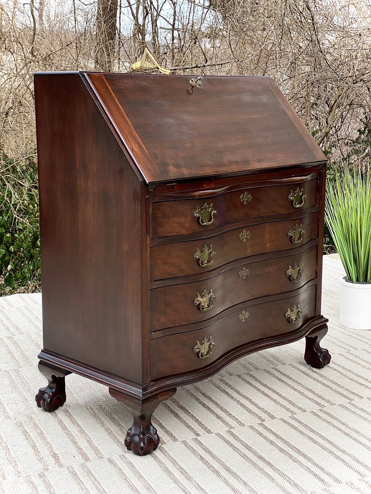 Vintage Mahogany Ball & Claw Footed Desk