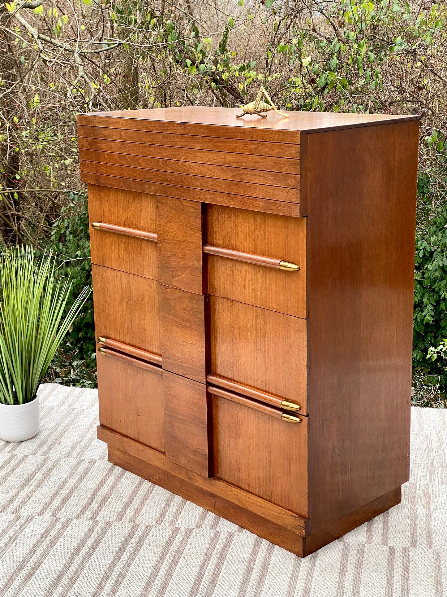 Vintage MCM Wooden 4 Drawer Dresser