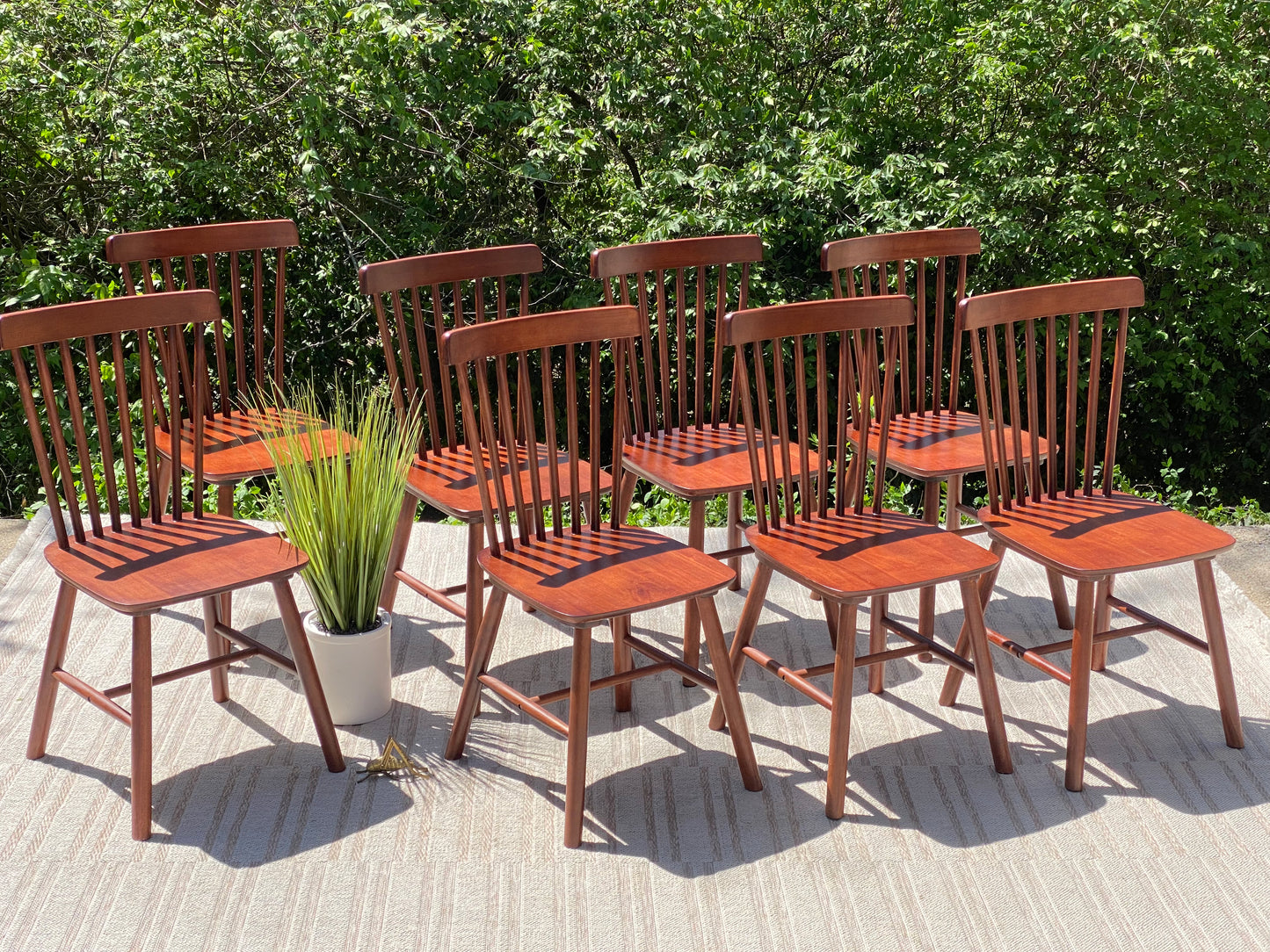 Set of 8 Wooden Lue Bona Chairs