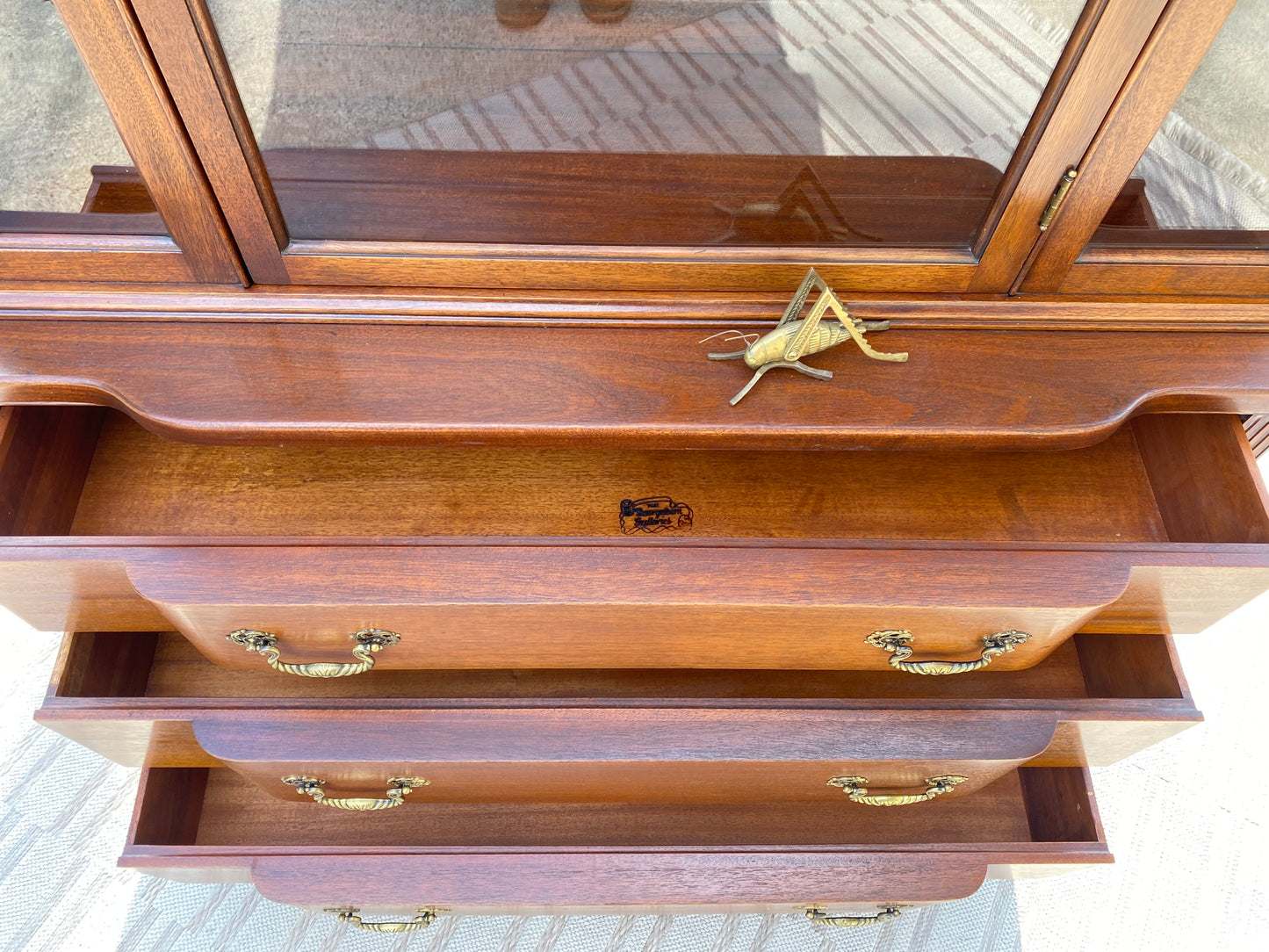 Vintage Georgetown Galleries Solid Mahogany Hutch