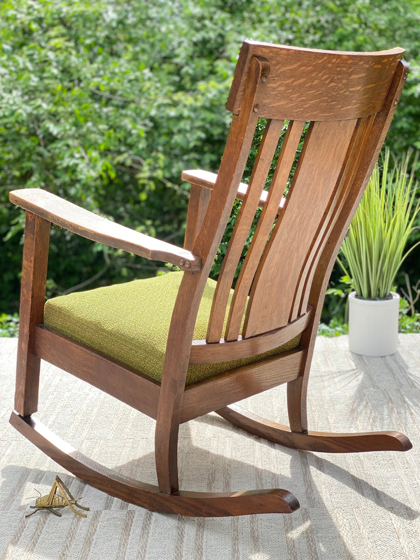 Vintage Arts & Crafts Oak Rocking Chair
