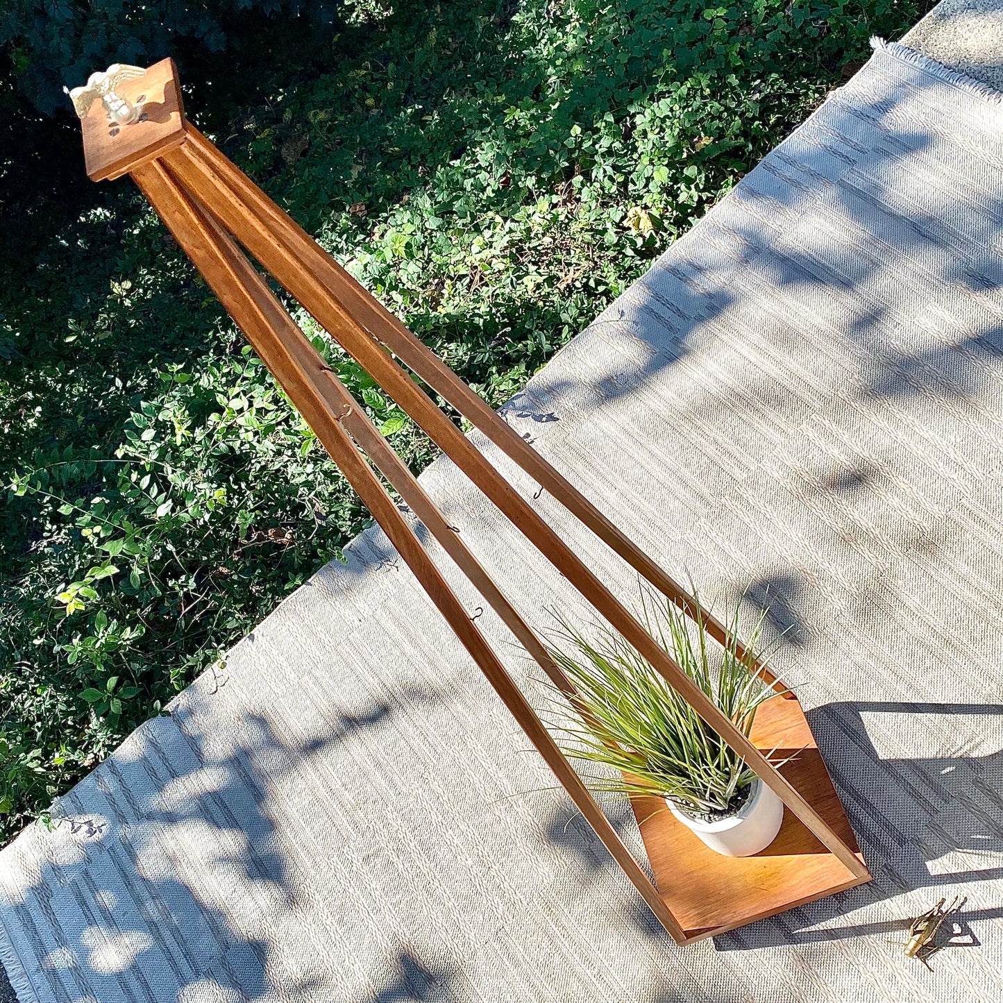 Vintage Wooden Pyramid Tower Plant Stand