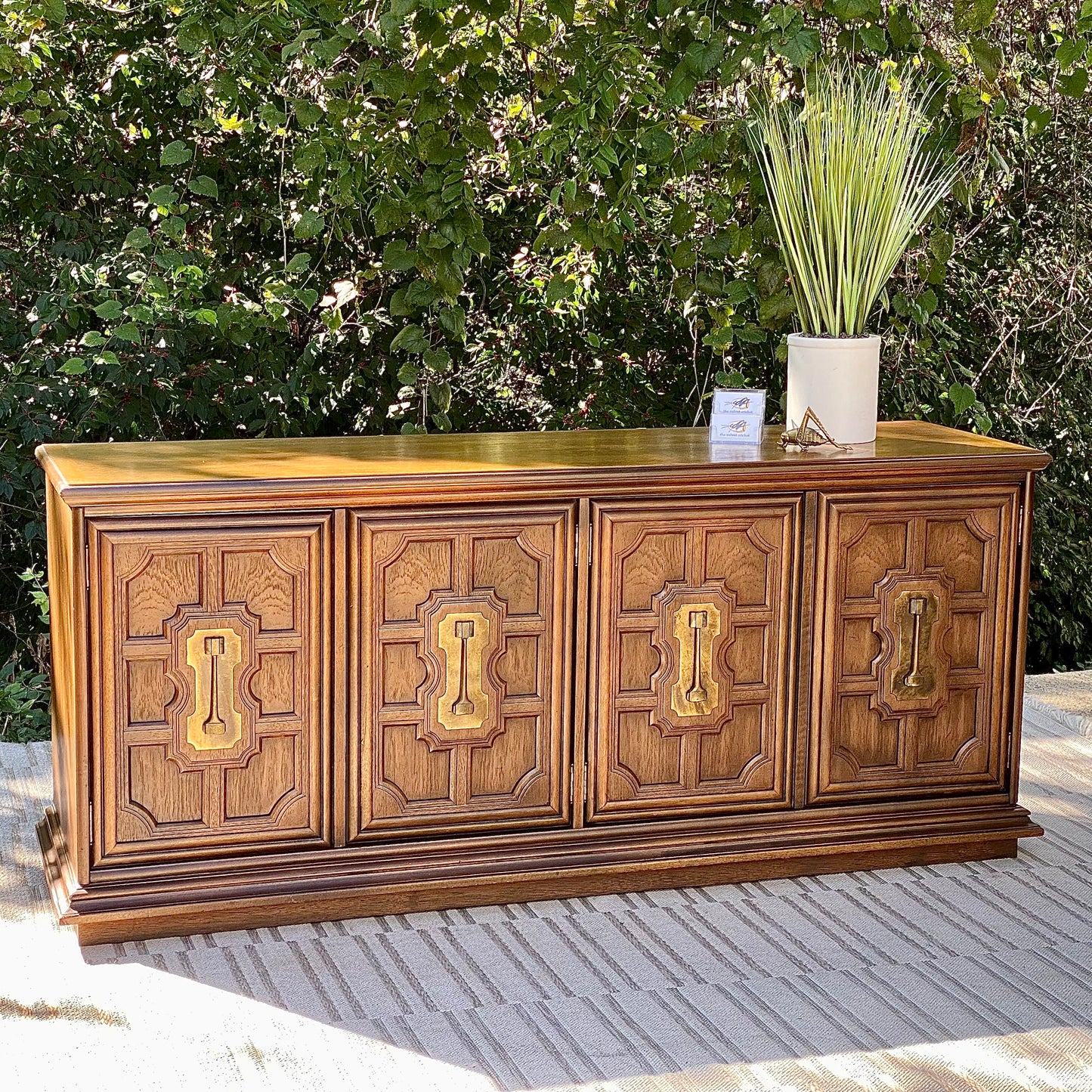 Vintage Stanley Wooden 6 Drawer Lowboy Dresser