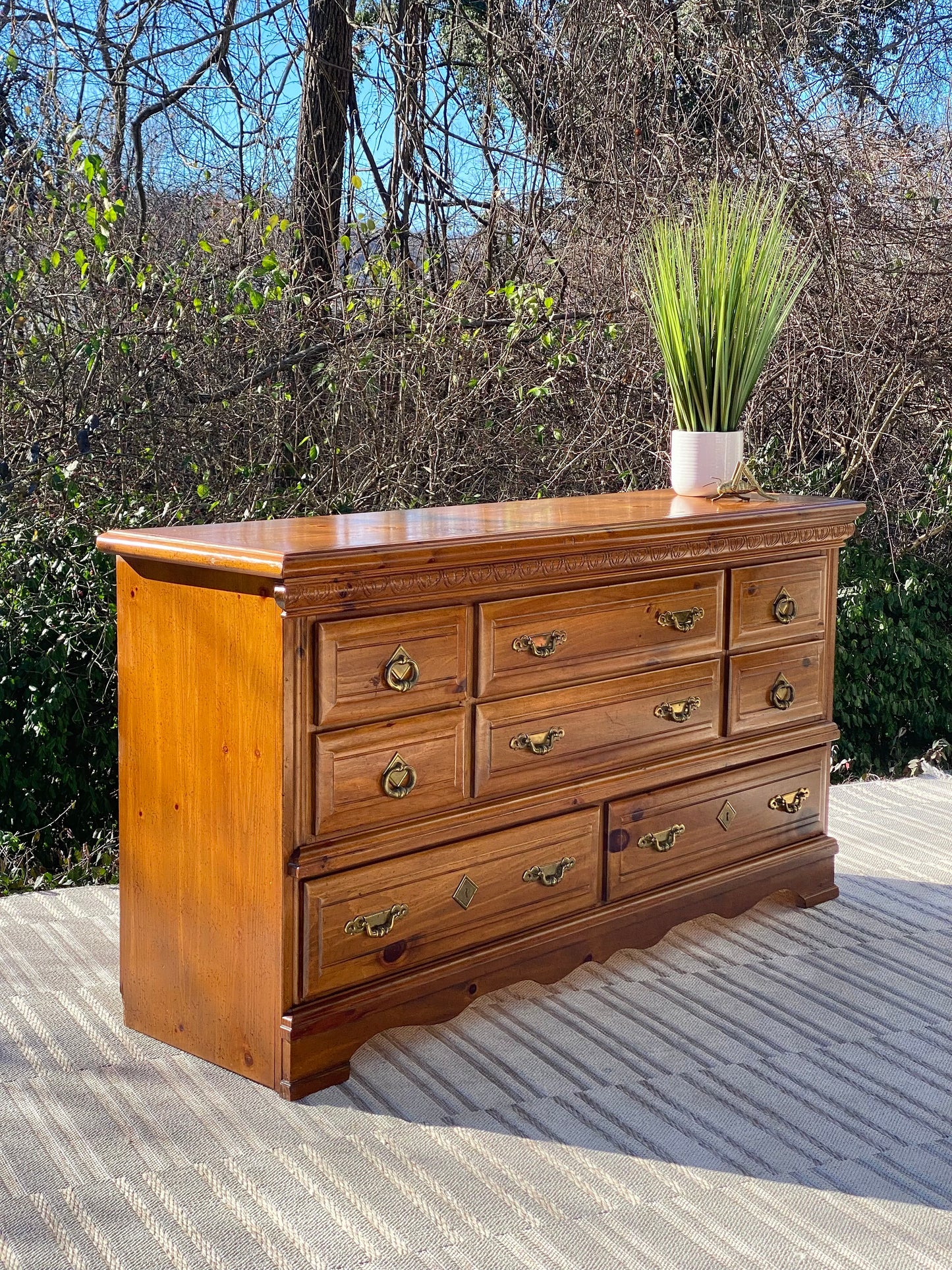 Vintage Wooden 8 Drawer Dresser