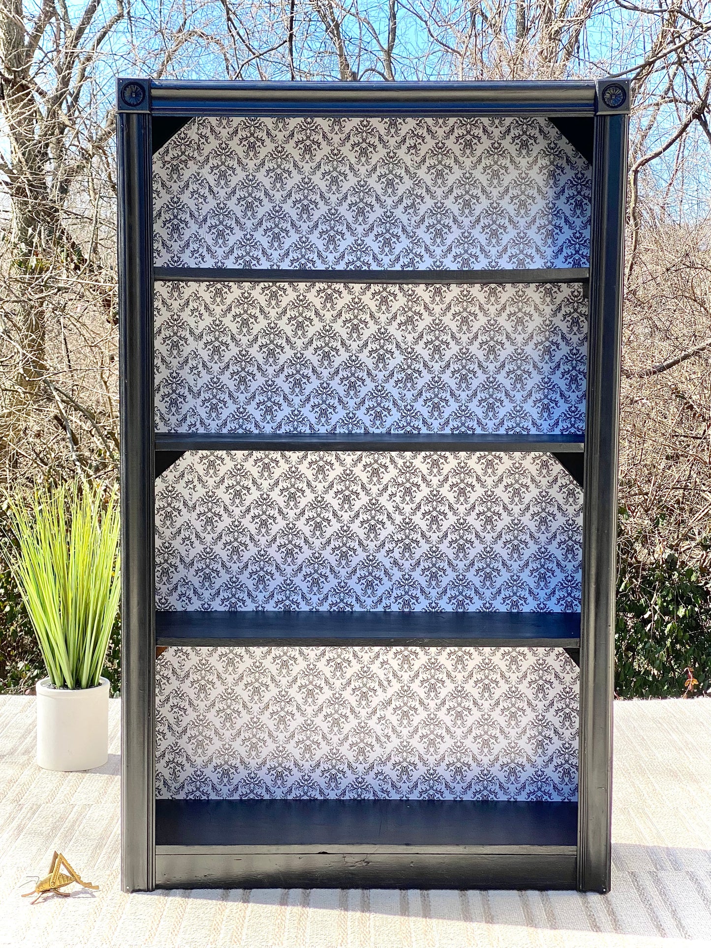 Vintage Painted 3 Vintage Shelf Bookcase