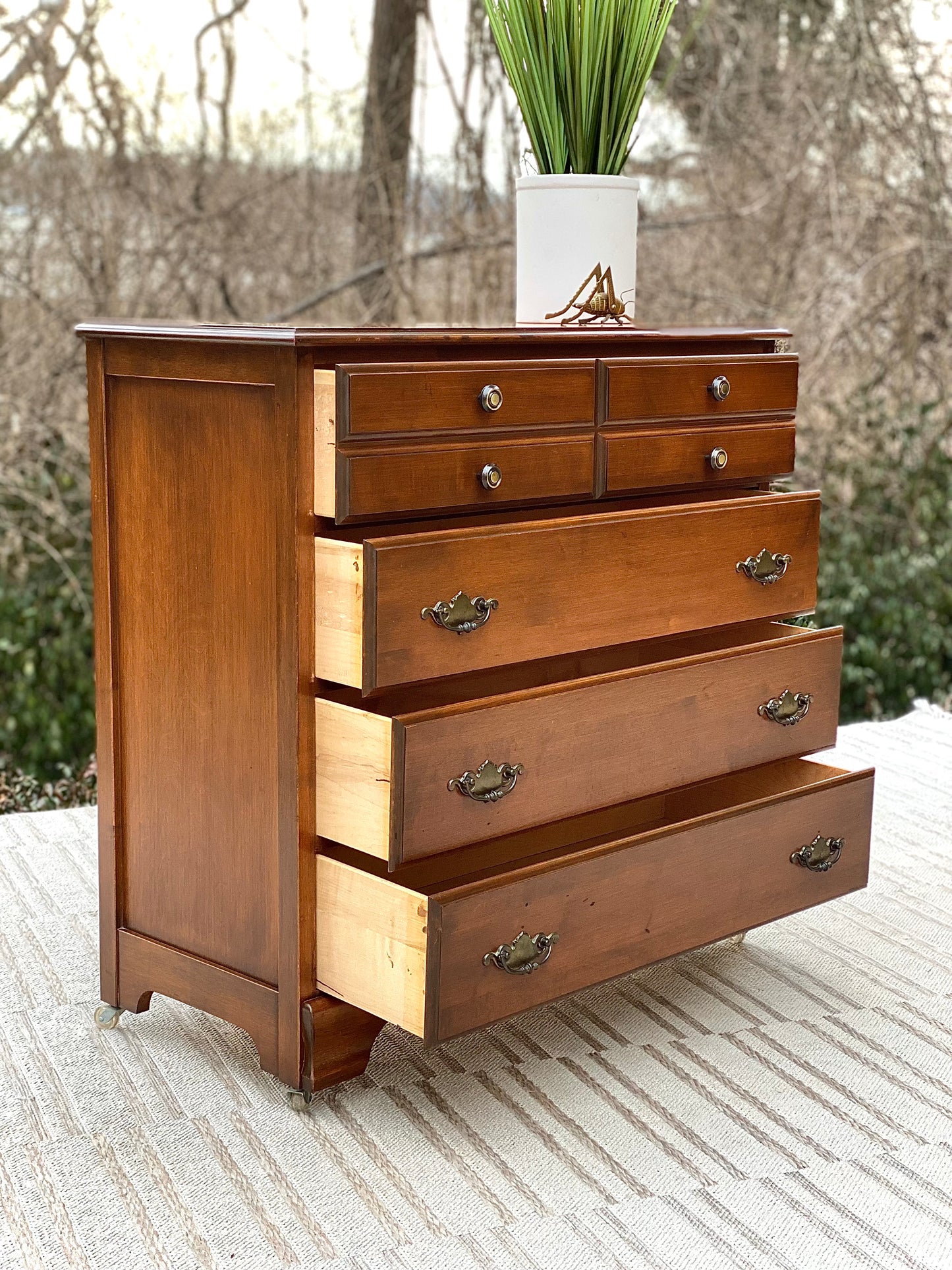 Vintage Edison Wooden 4 Drawer Dresser