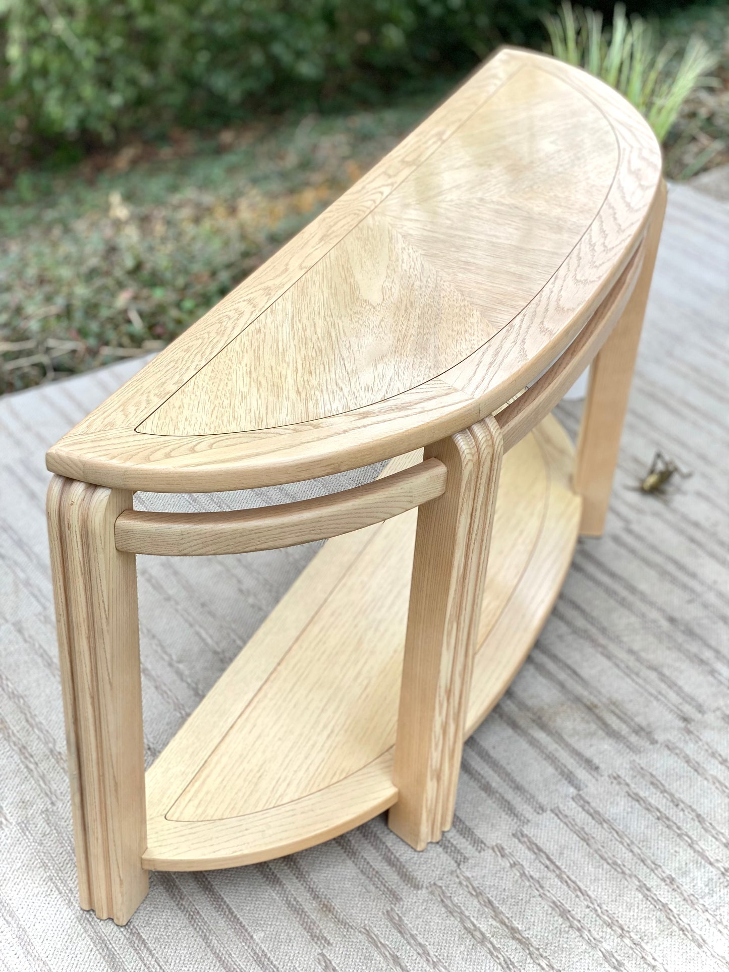 Nice Wooden Half Circle Hallway Sofa Table