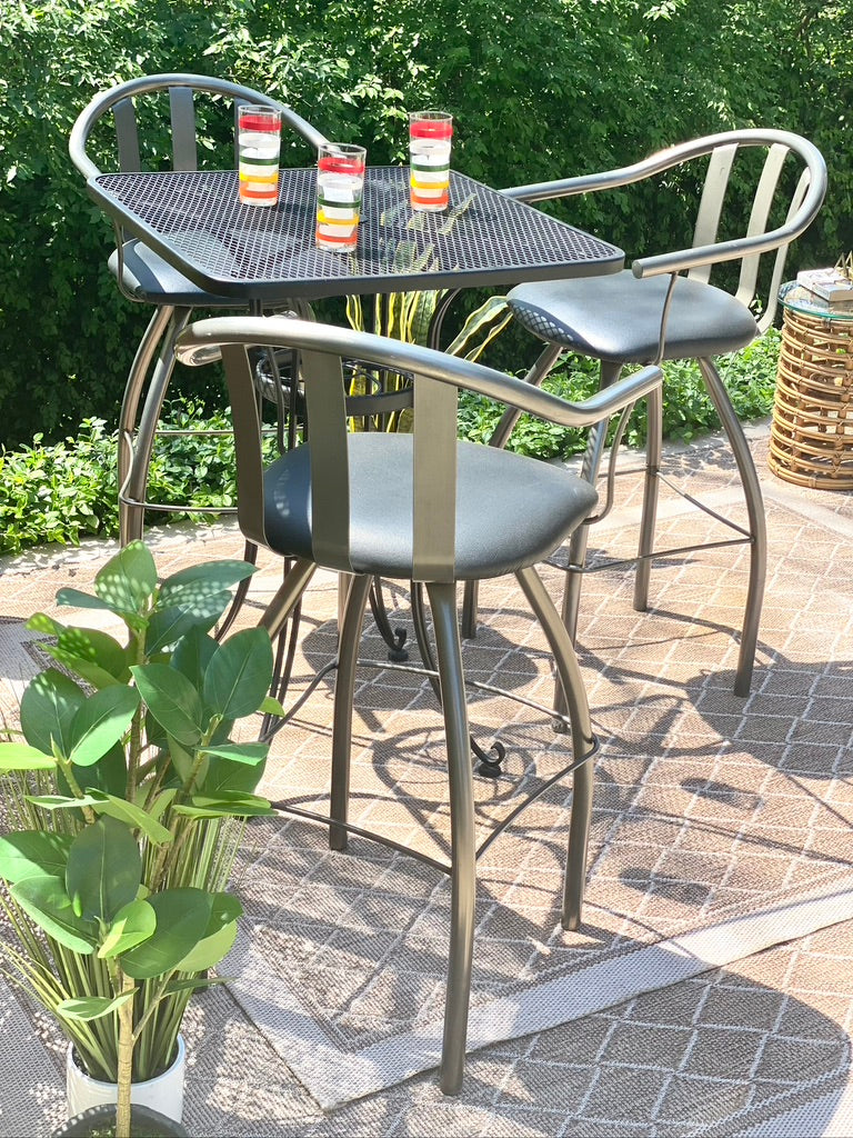 Modern 3 Piece Metal Bar Stool Set