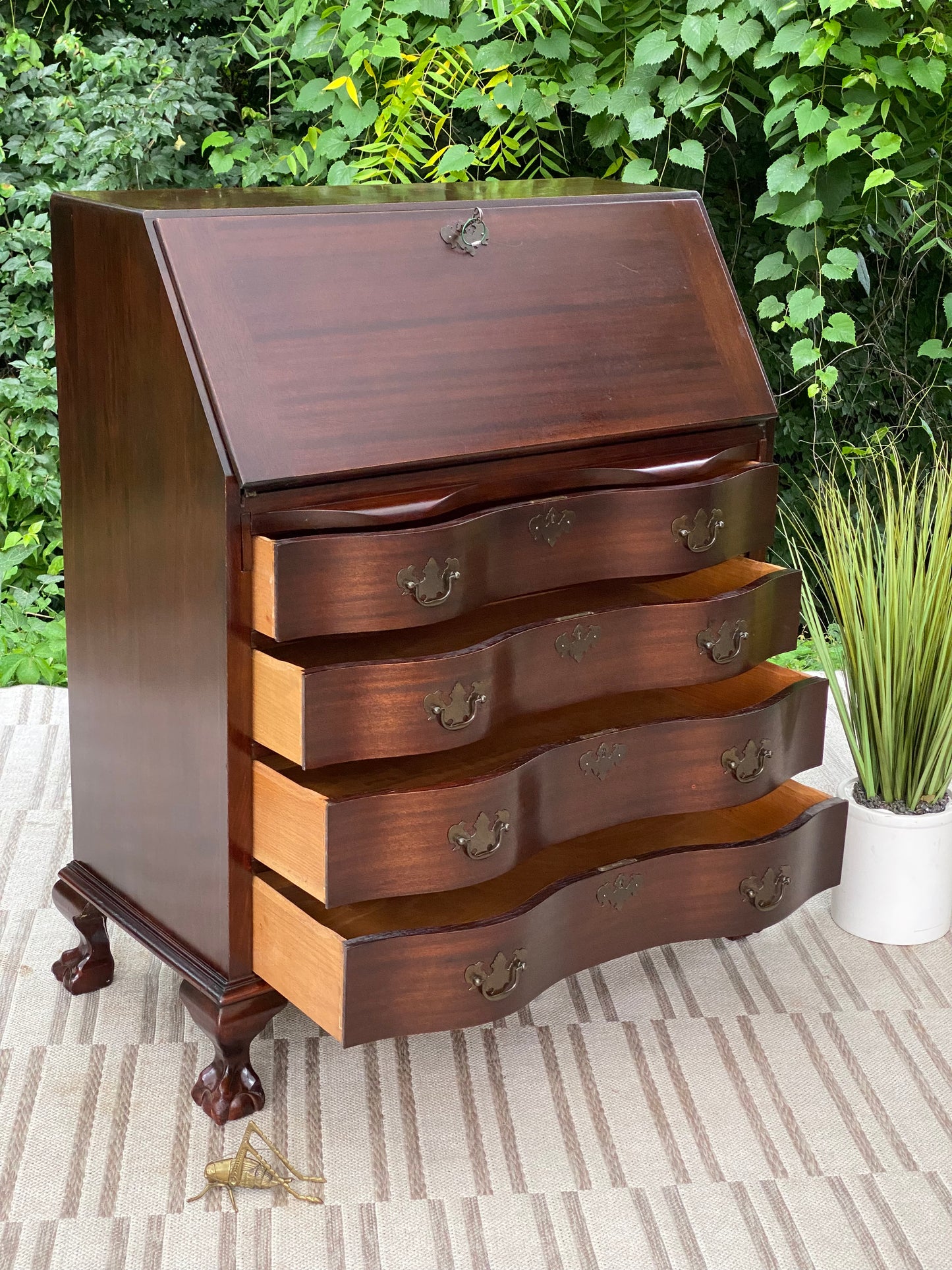 Vintage Wooden Mahogany Secretary Desk